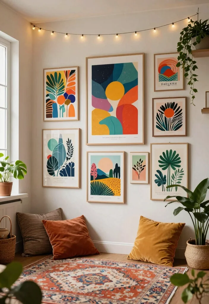 15 Poster Aesthetic Room Ideas That Feel Trendy - 10. Color Blocking Style 1