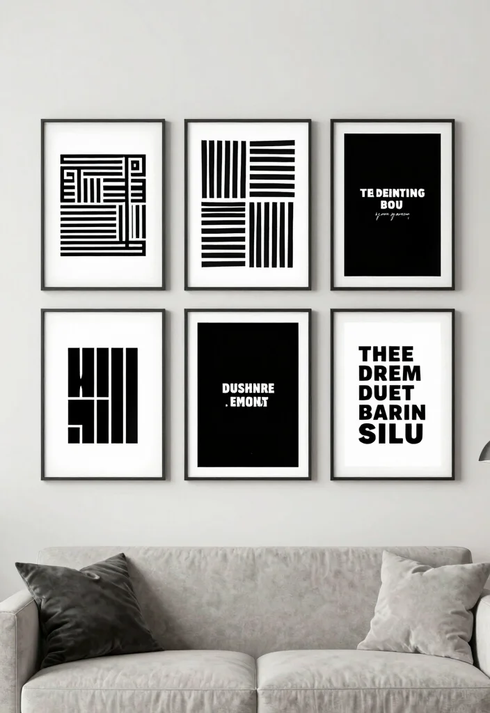 15 Poster Aesthetic Room Ideas That Feel Trendy - 6. Minimalist Monochrome 1