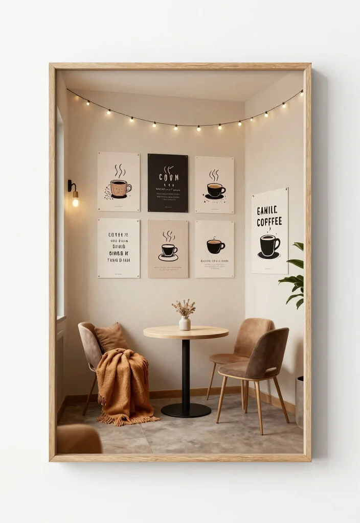 15 Poster Aesthetic Room Ideas That Feel Trendy - 8. Cozy Cafe Corner 1