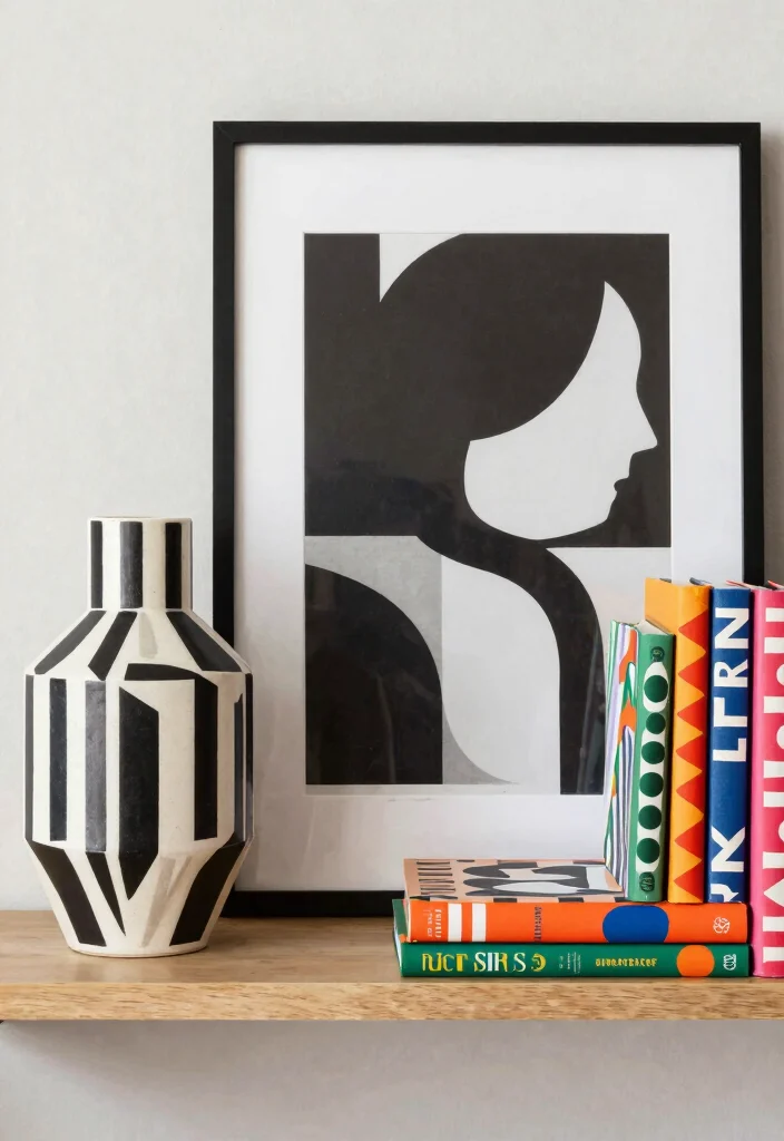 15 Shelf Display Ideas That Look Pinterest Perfect - 13. Bold and Graphic 1