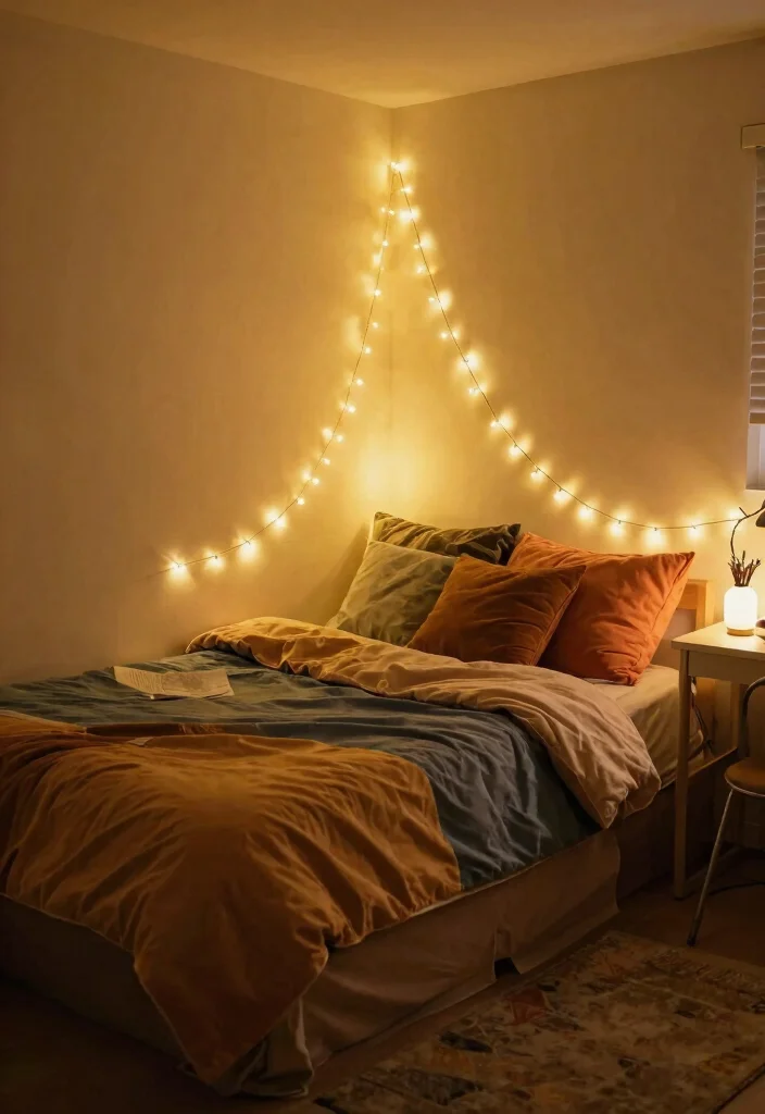 15 Wall Decor Dorm Ideas That Personalize Small Spaces - 10. String Light Displays 1
