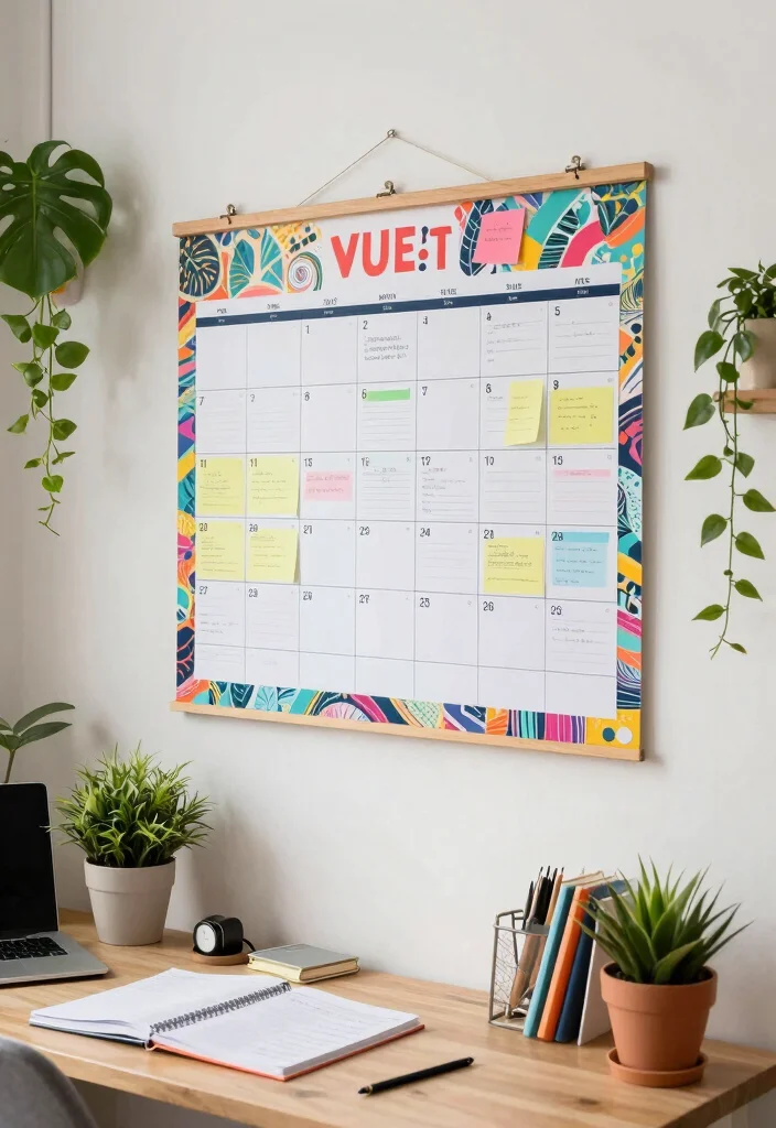 15 Wall Decor Dorm Ideas That Personalize Small Spaces - 11. Customized Wall Calendar 1