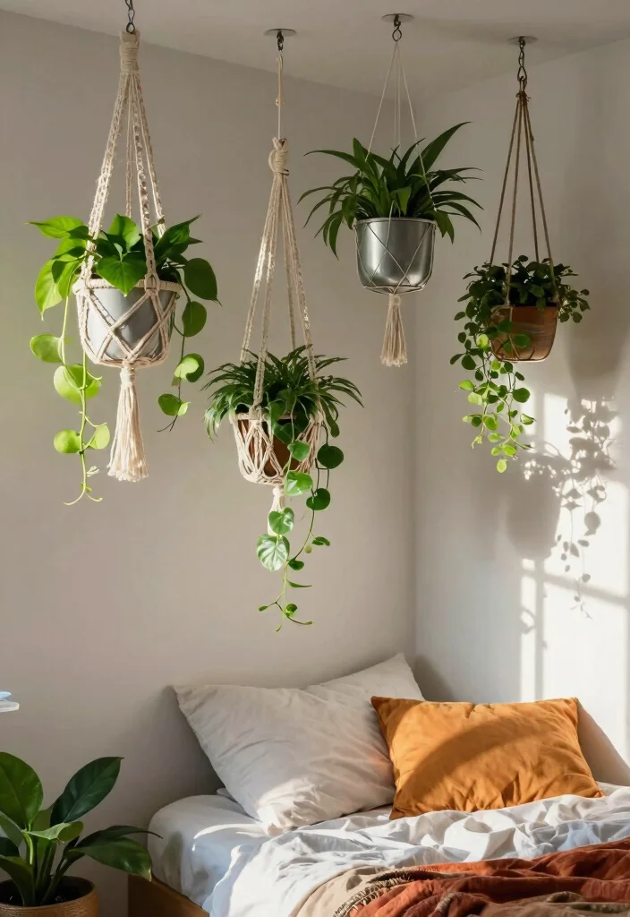 15 Wall Decor Dorm Ideas That Personalize Small Spaces - 3. Hanging Planters 1