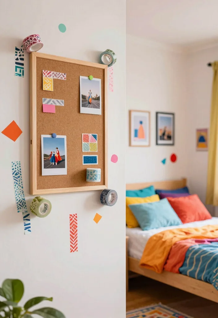 15 Wall Decor Dorm Ideas That Personalize Small Spaces - 8. Washi Tape Art 1