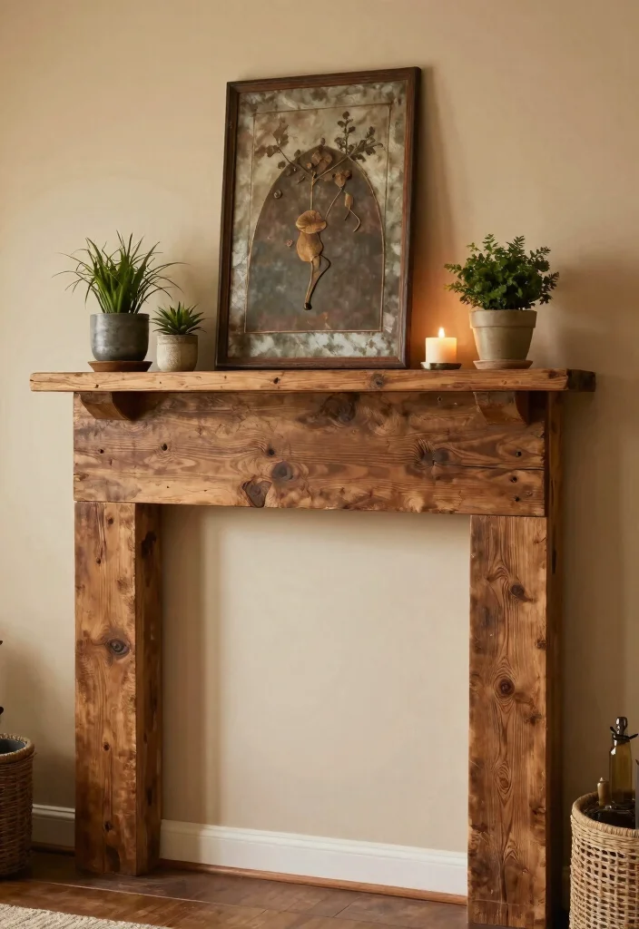 15 Wood Mantel Shelf Ideas That Add Rustic Charm - 1. Reclaimed Barn Wood Brilliance 1