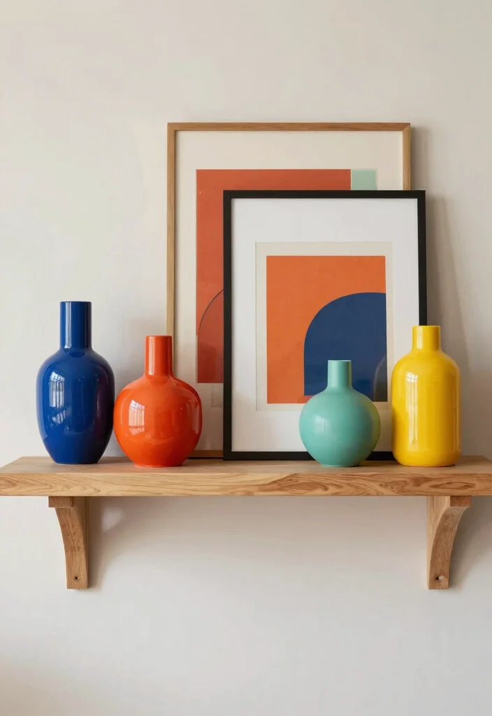 15 Wood Mantel Shelf Ideas That Add Rustic Charm - 5. Colorful Accents 1