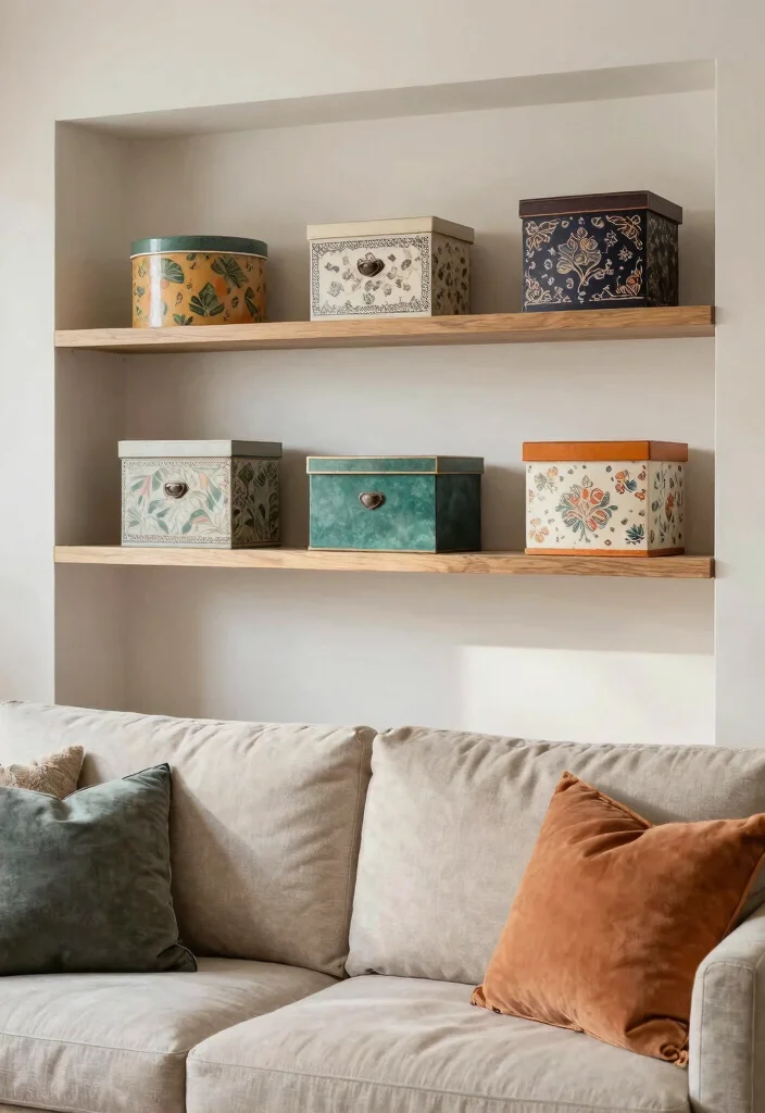 16 Above Door Shelf Ideas for Hidden Extra Storage 41 16 Above Door Shelf Ideas for Hidden Extra Storage - 11. Unique Decorative Boxes 1