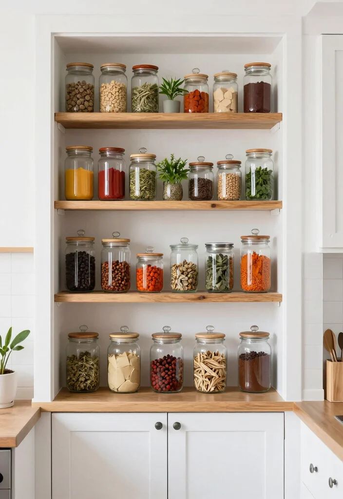 16 Above Door Shelf Ideas for Hidden Extra Storage 16 16 Above Door Shelf Ideas for Hidden Extra Storage - 6. Glass Jar Display 1