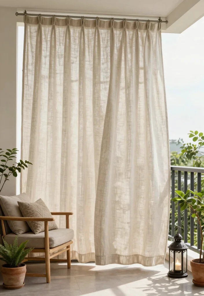 16 Balcony Door Curtains Ideas That Flow Beautifully - 10. Organic Cotton Panels 1