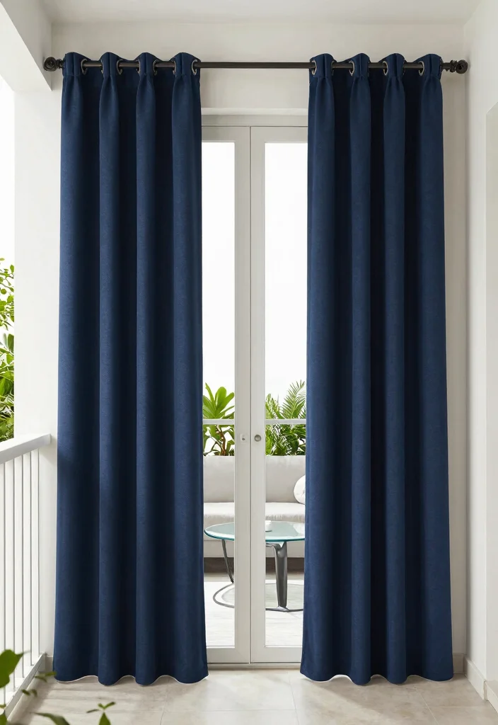 16 Balcony Door Curtains Ideas That Flow Beautifully - 13. Minimalist Blackout Curtains 1