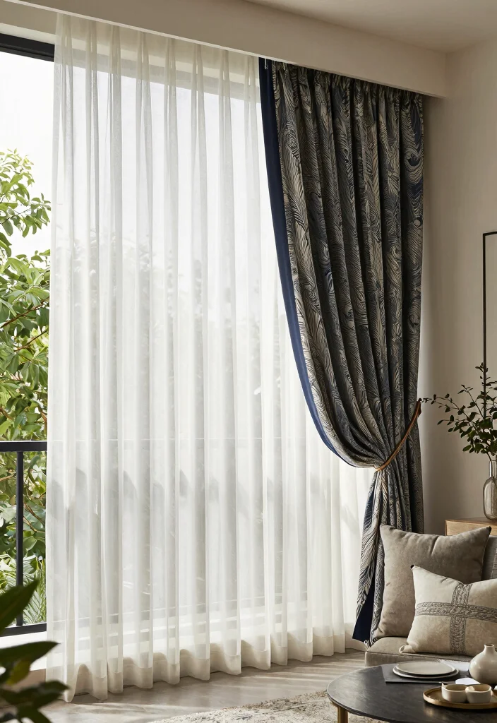 16 Balcony Door Curtains Ideas That Flow Beautifully - 16. Layered Curtain Looks 1