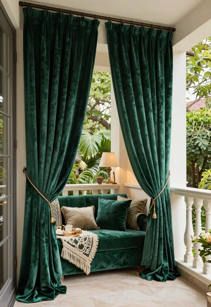 16 Balcony Door Curtains Ideas That Flow Beautifully - 9. Soft Velvet Drapes 1