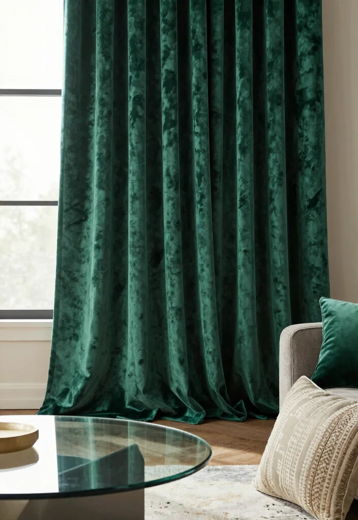 16 Emerald Green Curtains Ideas That Make a Statement 51 16 Emerald Green Curtains Ideas That Make a Statement - 11. Textured Layers 1