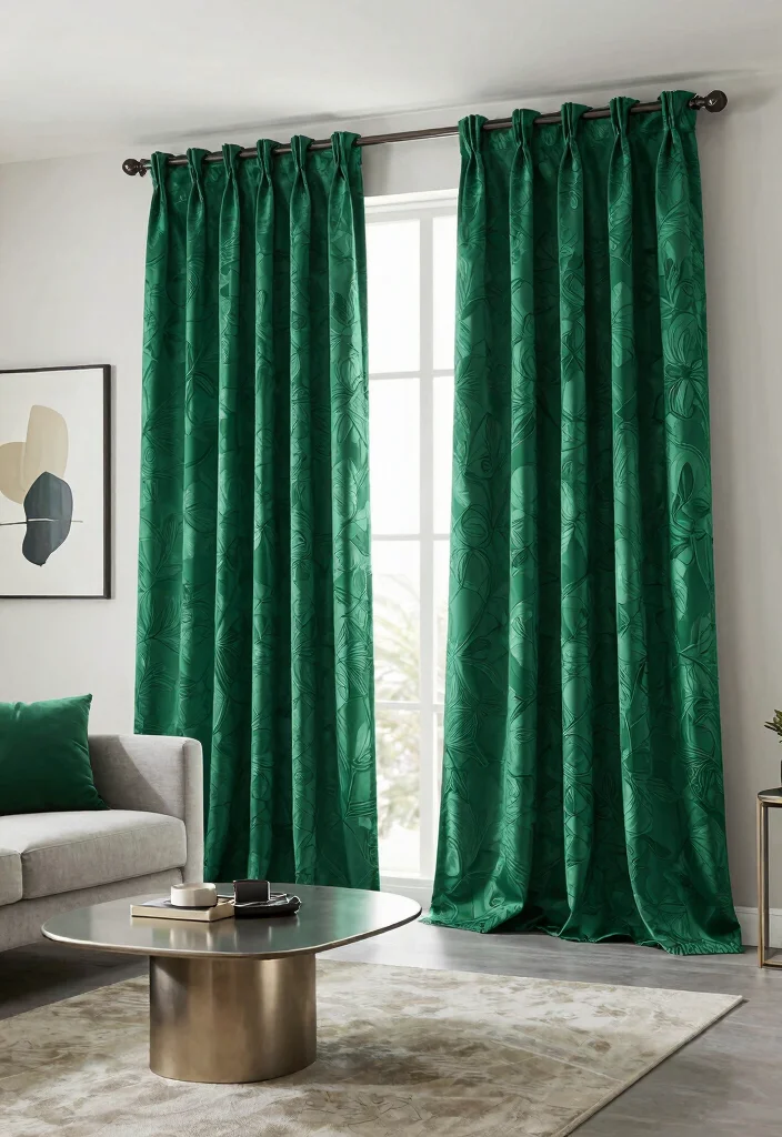 16 Emerald Green Curtains Ideas That Make a Statement 47 16 Emerald Green Curtains Ideas That Make a Statement - 7. Statement Window Treatments 1