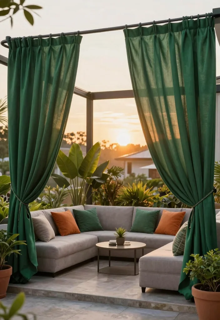 16 Emerald Green Curtains Ideas That Make a Statement 48 16 Emerald Green Curtains Ideas That Make a Statement - 8. Outdoor Spaces 1