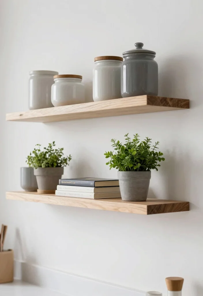 16 Kitchen Wall Decor Ideas Modern Homes Love - 1. Floating Shelves with Minimalist Accents 1