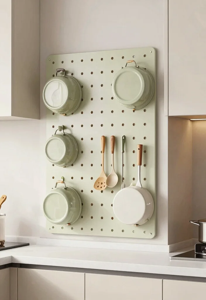 16 Kitchen Wall Decor Ideas Modern Homes Love - 13. Pegboard Wall Organizer 1