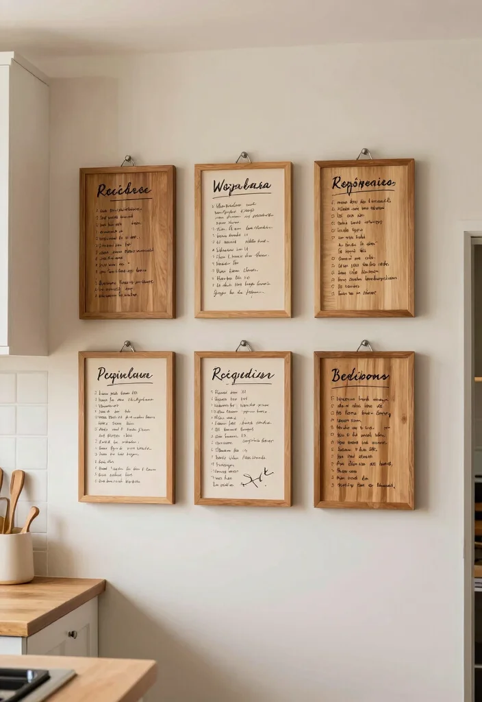 16 Kitchen Wall Decor Ideas Modern Homes Love - 14. Personalized Recipe Boards 1