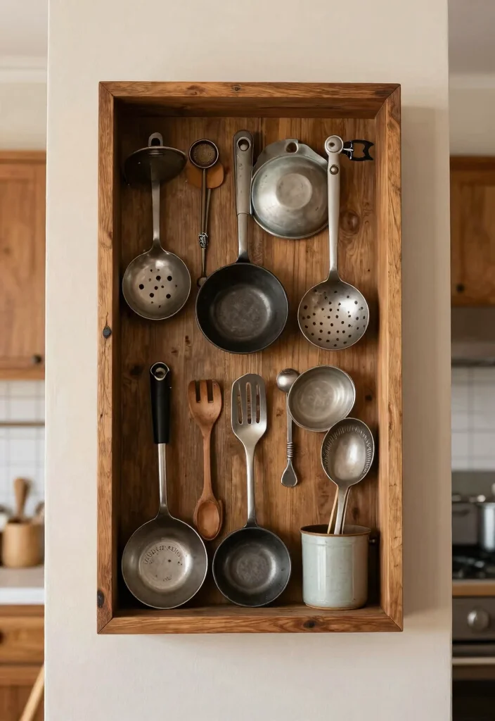 16 Kitchen Wall Decor Ideas Modern Homes Love - 3. Vintage Utensil Displays 1