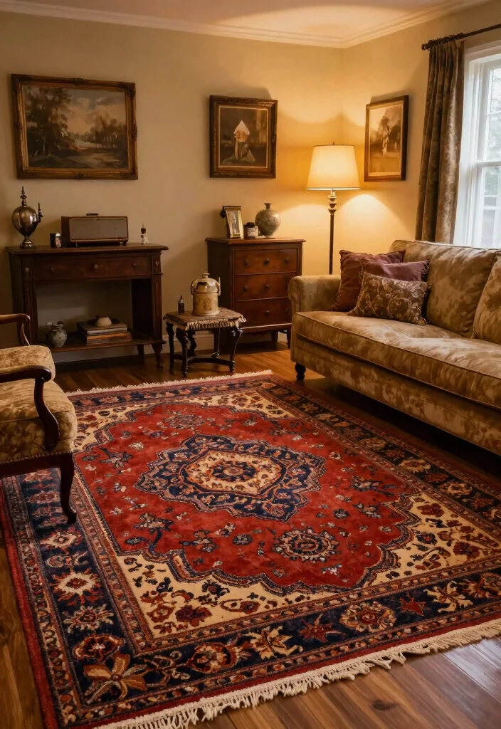 16 Modern Rug Texture Ideas That Elevate Any Room 52 16 Modern Rug Texture Ideas That Elevate Any Room - 12. Vintage Revival 1