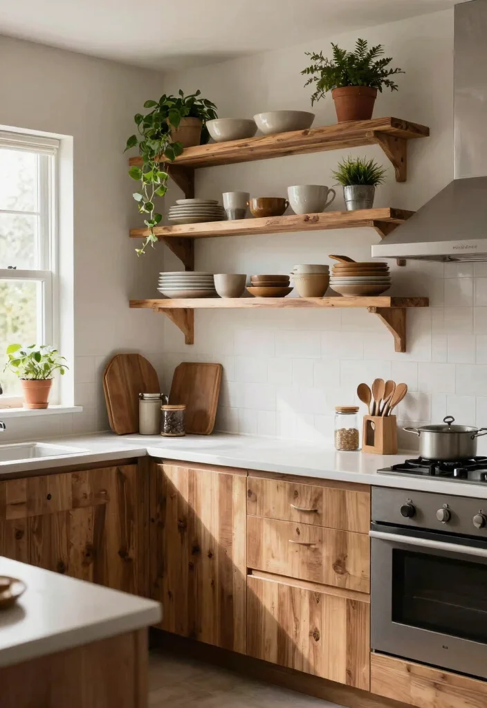 16 Open Shelf Kitchen Ideas That Feel Airy & Organized - 11. Eco-Friendly Open Shelves 1
