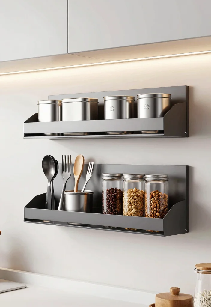 16 Open Shelf Kitchen Ideas That Feel Airy & Organized - 12. Magnetic Open Shelves 1