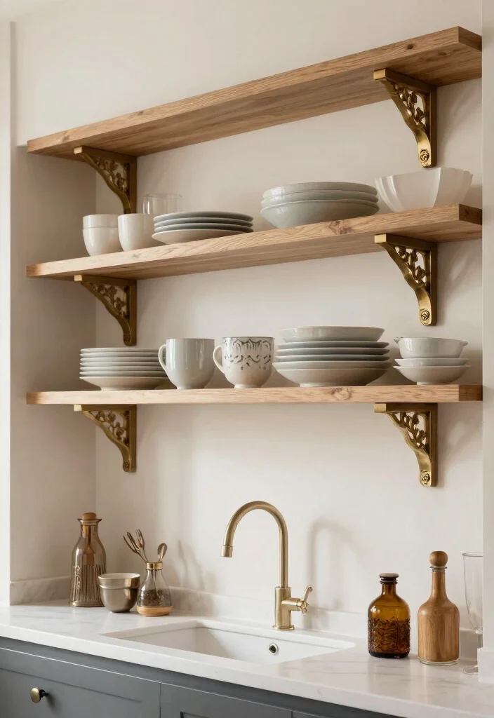 16 Open Shelf Kitchen Ideas That Feel Airy & Organized - 15. Elegant Open Shelf Accents 1