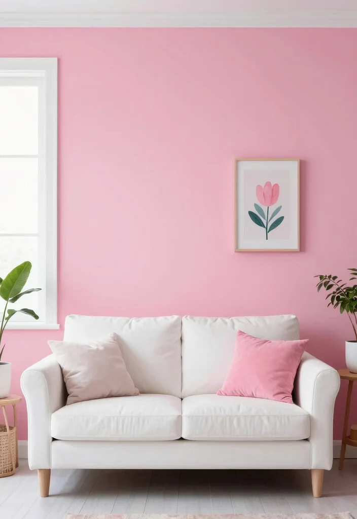 16 Pink Wall Decor Ideas That Feel Fun & Feminine - 16. Chic Pink Accent Wall 1