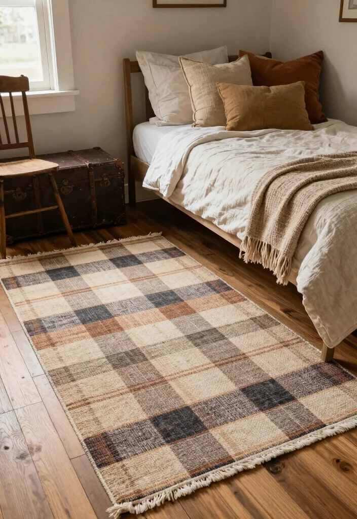 16 Rug for Bedroom Ideas That Instantly Warm Up Your Space - 10. Farmhouse Style Rugs 1