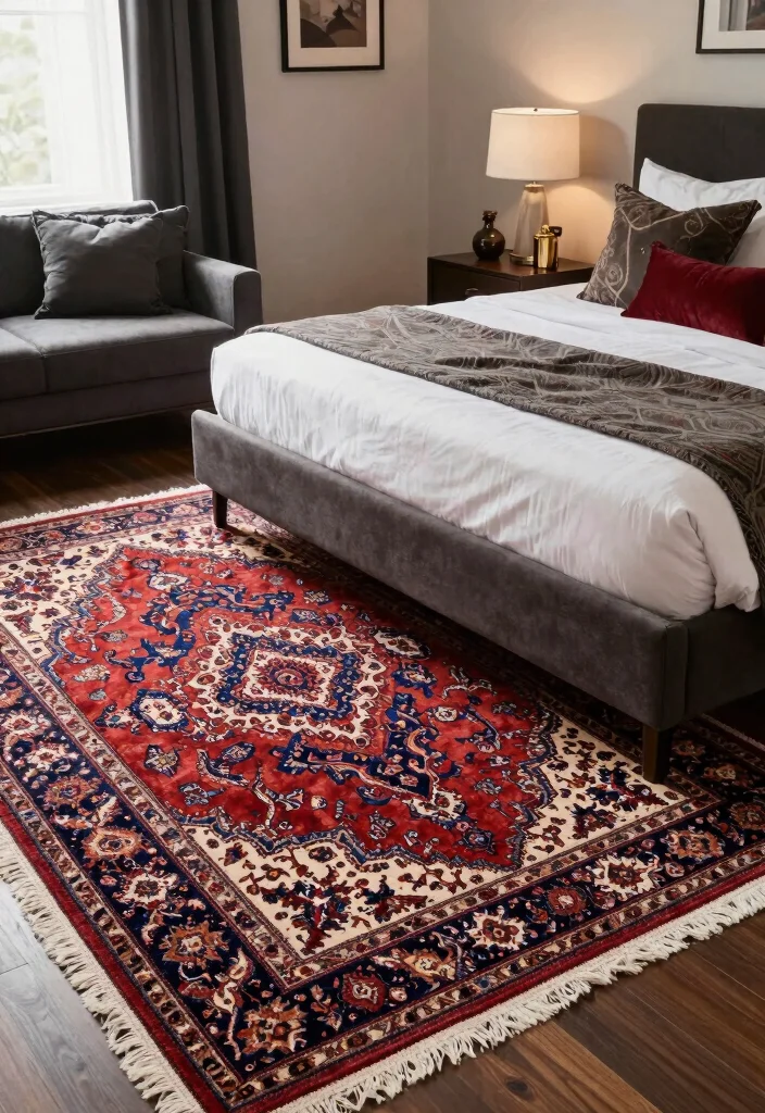 16 Rug for Bedroom Ideas That Instantly Warm Up Your Space - 16. Vintage Persian Rugs 1