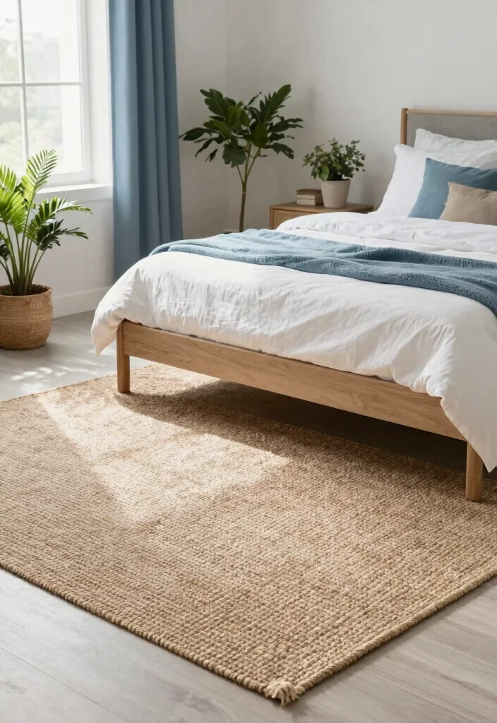 16 Rug for Bedroom Ideas That Instantly Warm Up Your Space - 2. Jute Area Rug 1
