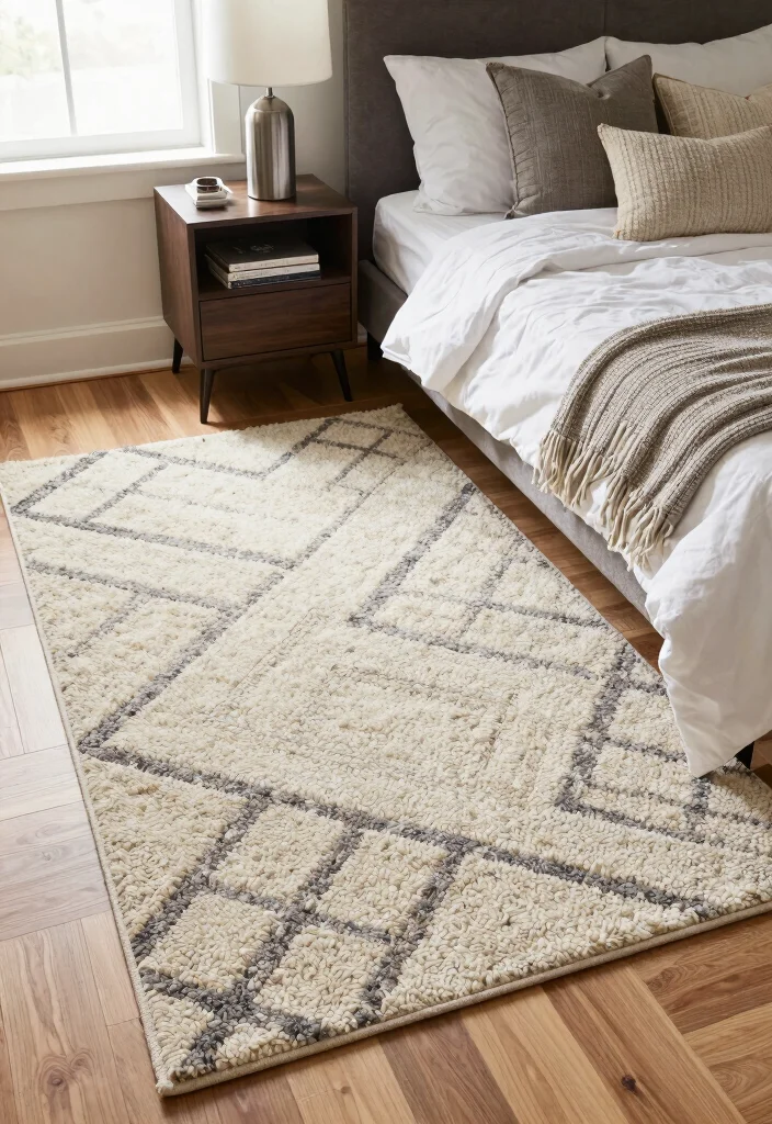 16 Rug for Bedroom Ideas That Instantly Warm Up Your Space - 4. Eco-Friendly Wool Rug 1