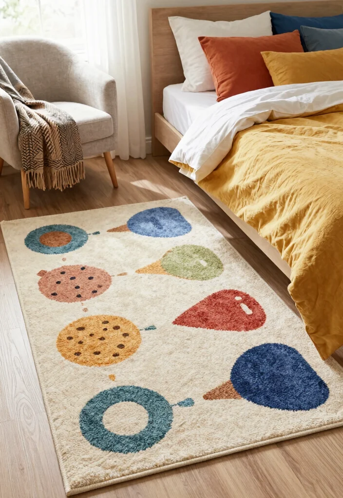 16 Rug for Bedroom Ideas That Instantly Warm Up Your Space - 6. Organic Cotton Printed Rugs 1