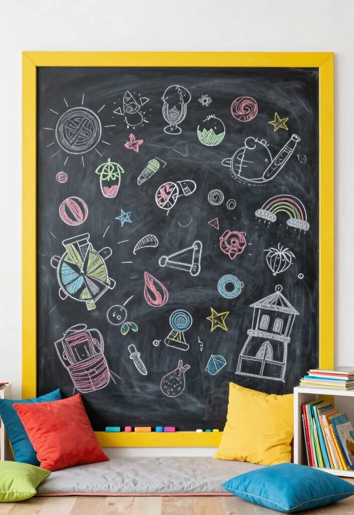 16 Wall Decor Kids Room Ideas Full of Fun - 5. Interactive Chalkboard Walls 1
