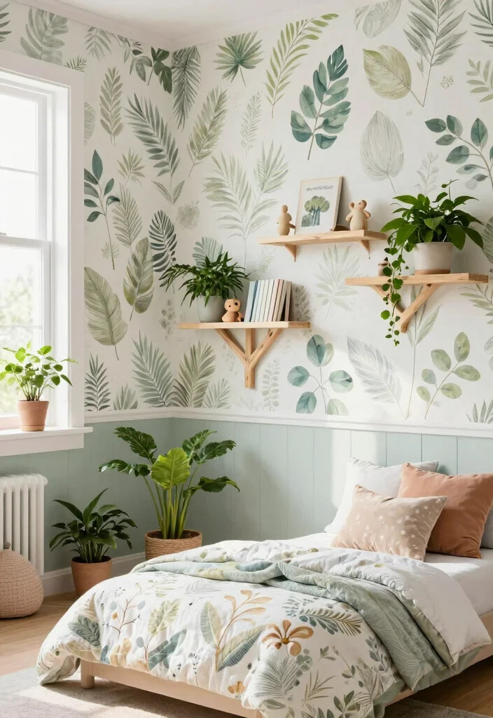 16 Wall Decor Kids Room Ideas Full of Fun - 7. Nature-Inspired Decor 1