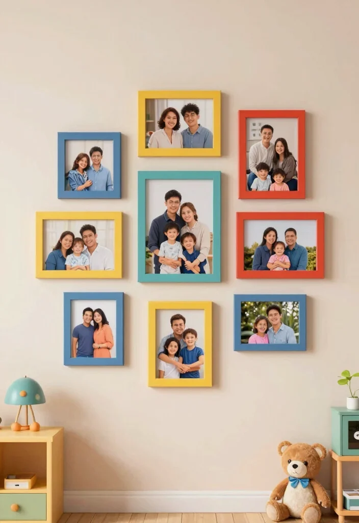 16 Wall Decor Kids Room Ideas Full of Fun - 9. Themed Photo Frames 1