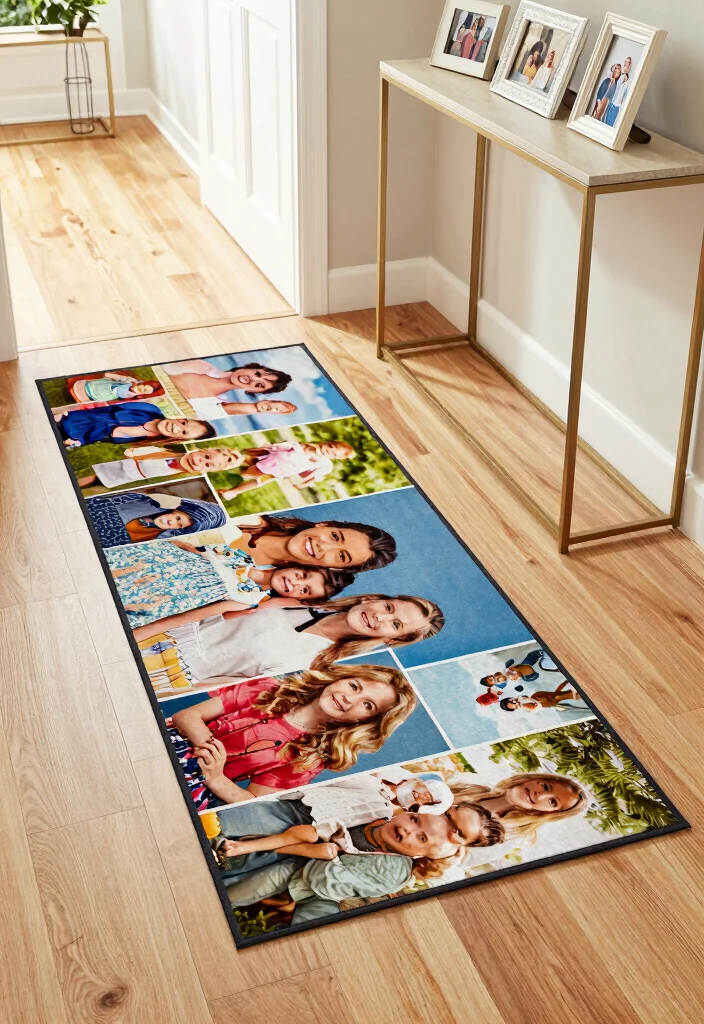 17 Entryway Runner Rug Ideas That Make a Great First Impression 30 17 Entryway Runner Rug Ideas That Make a Great First Impression - 10. Personalized Family Photo Runner 1