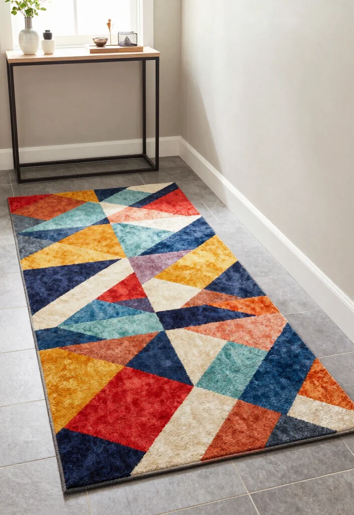 17 Entryway Runner Rug Ideas That Make a Great First Impression 41 17 Entryway Runner Rug Ideas That Make a Great First Impression - 11. Geometric Patterned Runner 1
