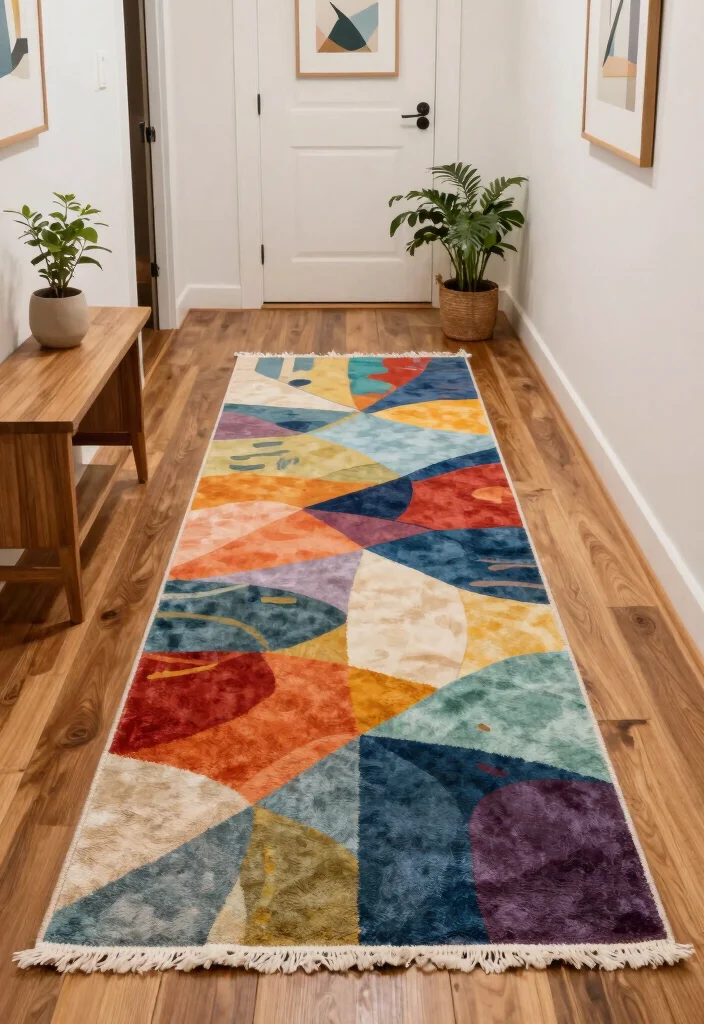 17 Entryway Runner Rug Ideas That Make a Great First Impression 53 17 Entryway Runner Rug Ideas That Make a Great First Impression - 13. Artistic Print Runner 1