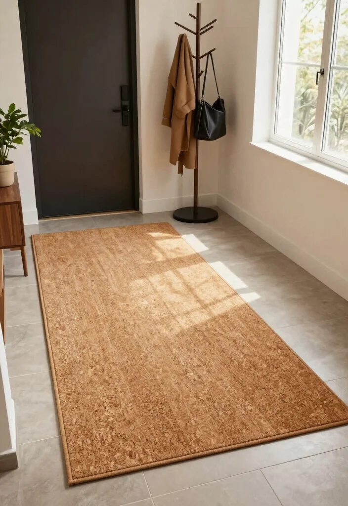 17 Entryway Runner Rug Ideas That Make a Great First Impression 16 17 Entryway Runner Rug Ideas That Make a Great First Impression - 6. Eco-Friendly Cork Runner 1
