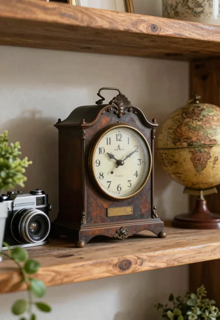 17 Farmhouse Shelf Decor Living Room Ideas That Feel Cozy 12 17 Farmhouse Shelf Decor Living Room Ideas That Feel Cozy - 2. Vintage Finds as Focal Points 1