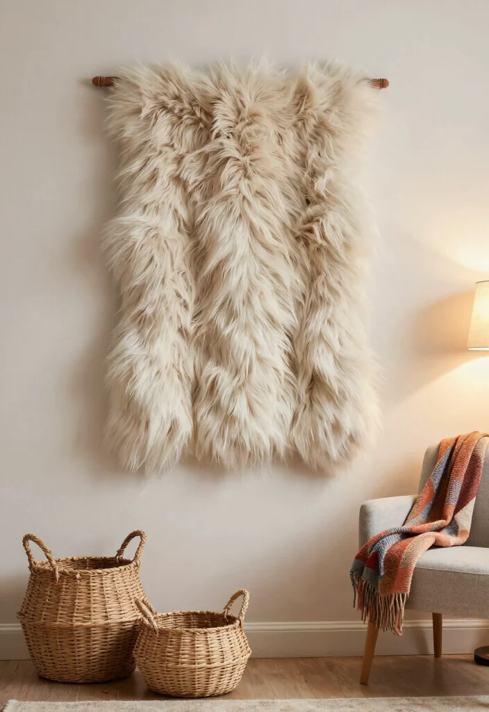 17 Girl Room Wall Decor Ideas That Feel Cute & Stylish - 9. Faux Fur and Textile Wall Hangings 1