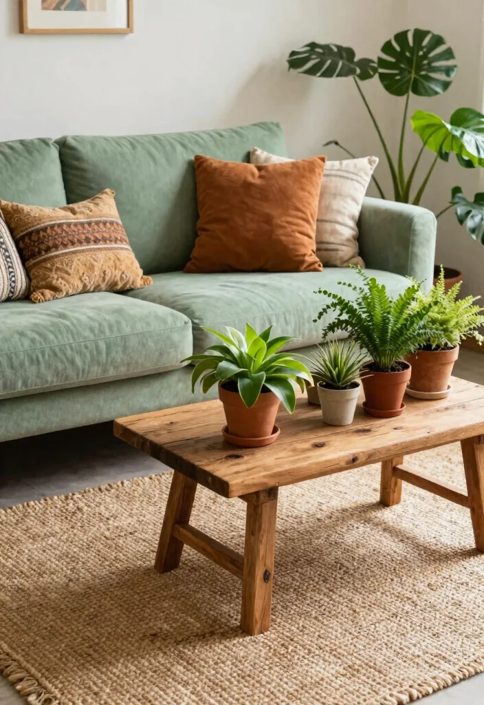 17 Green Couch Rug Ideas That Match Perfectly - 1. Earthy Jute Rug 1