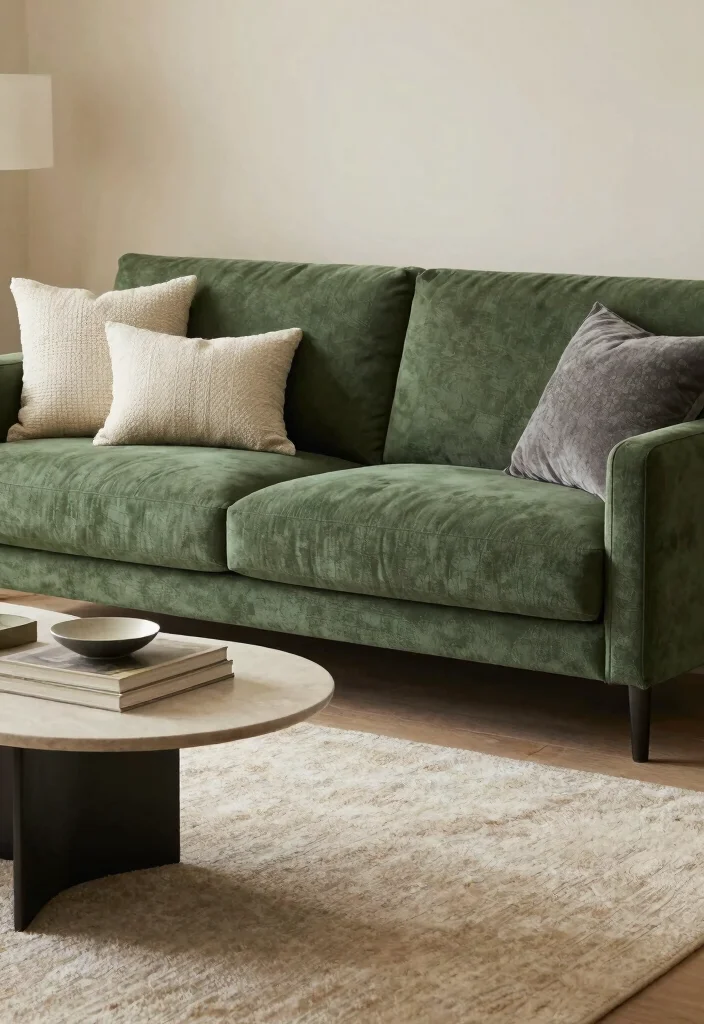 17 Green Couch Rug Ideas That Match Perfectly - 2. Soft Wool Blend 1
