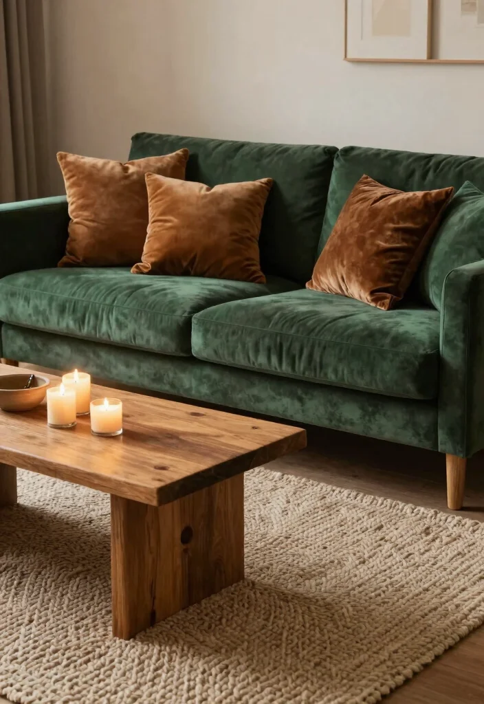 17 Green Couch Rug Ideas That Match Perfectly - 7. Chunky Knit Rugs 1