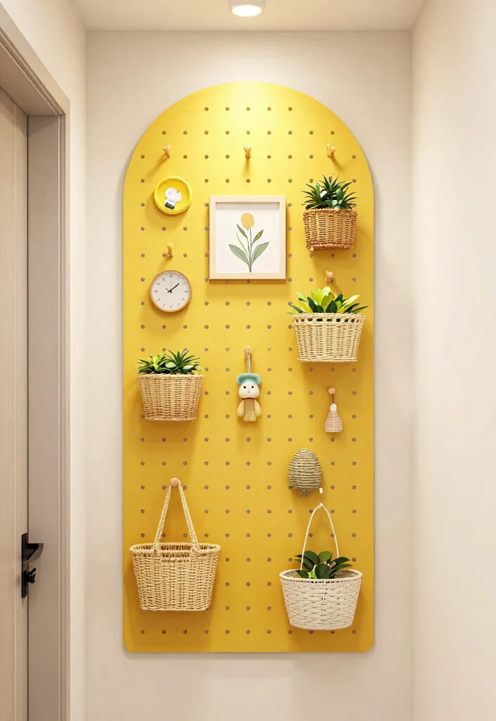 17 Hallway Shelf Ideas That Maximize Narrow Spaces 40 17 Hallway Shelf Ideas That Maximize Narrow Spaces - 10. Pegboards for a Fun and Functional Display 1