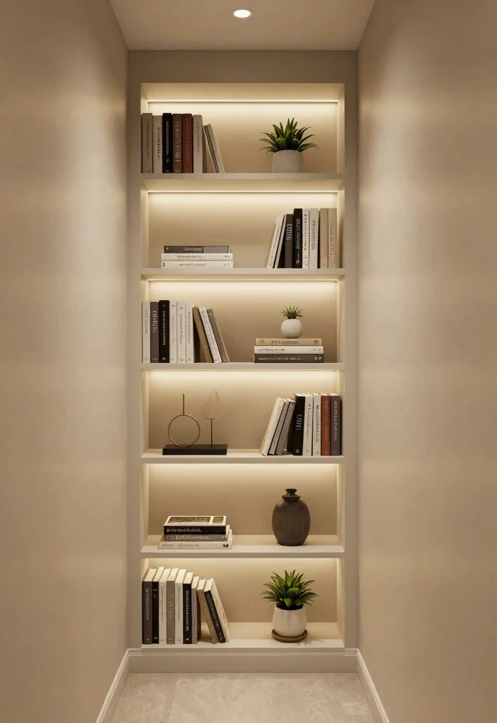 17 Hallway Shelf Ideas That Maximize Narrow Spaces 26 17 Hallway Shelf Ideas That Maximize Narrow Spaces - 6. Built-in Shelves for Seamless Style 1