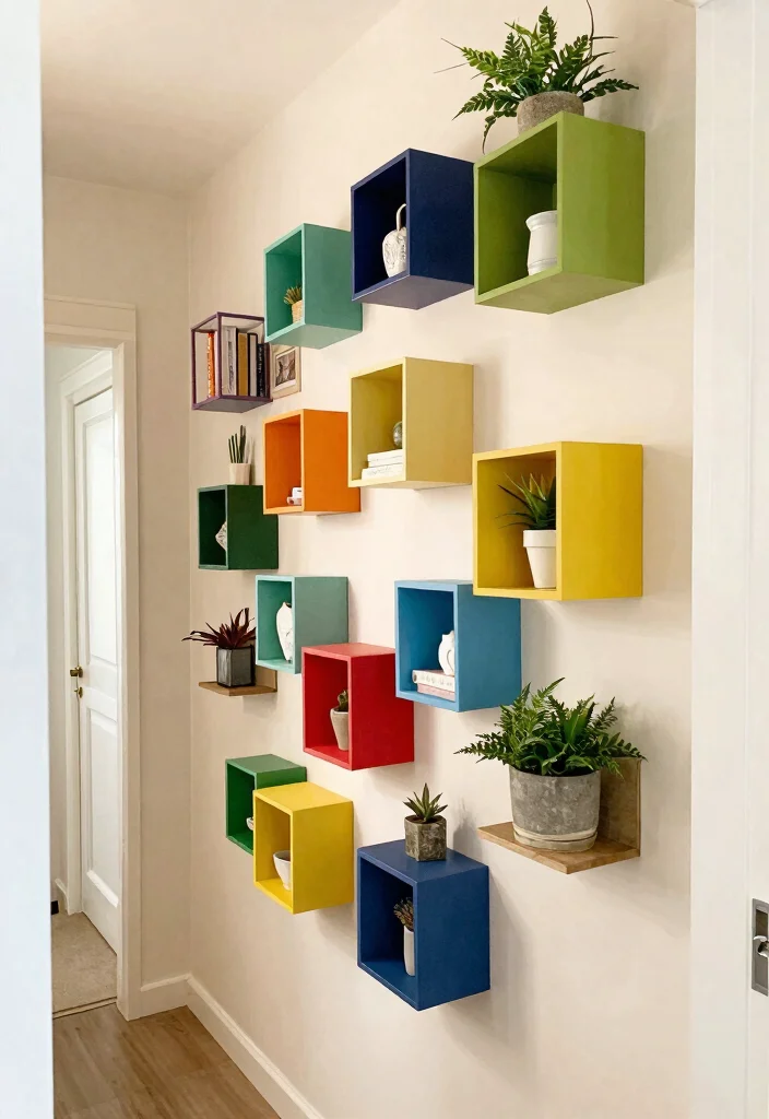 17 Hallway Shelf Ideas That Maximize Narrow Spaces 27 17 Hallway Shelf Ideas That Maximize Narrow Spaces - 7. Wall-Mounted Storage Cubes for Versatile Use 1