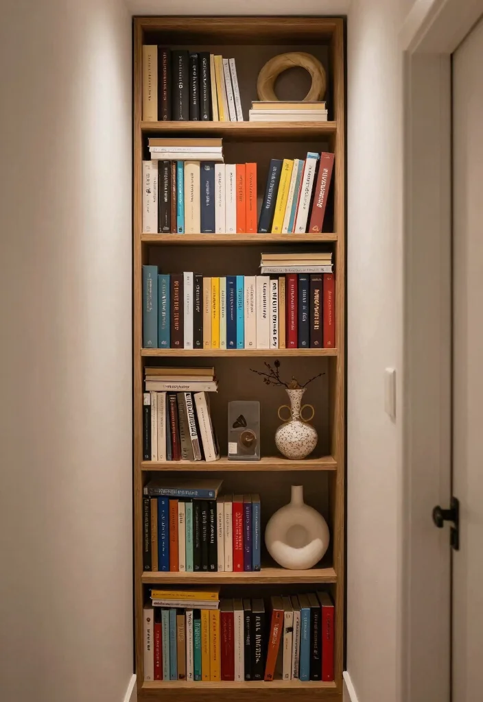17 Hallway Shelf Ideas That Maximize Narrow Spaces 39 17 Hallway Shelf Ideas That Maximize Narrow Spaces - 9. Narrow Bookcases for Book Lovers 1