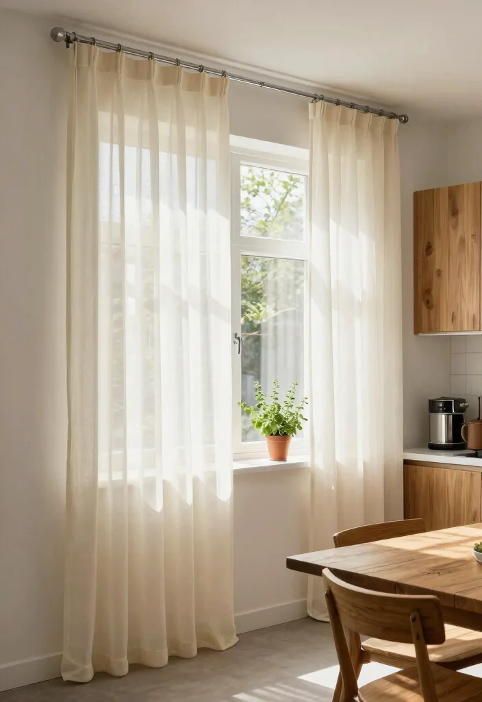 17 Kitchen Curtains Modern Ideas That Stay Stylish - 1. Sheer Elegance 1